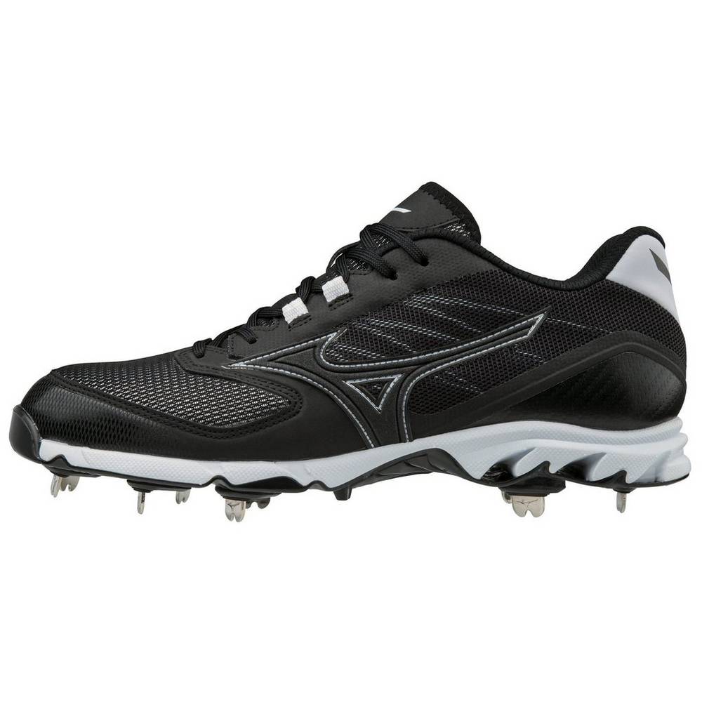 Mizuno 9-Spike Dominant 2 Rövidszárú Metal Férfi Stoplis Cipő Fekete/Fehér RMH052981